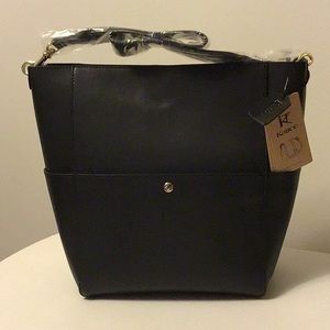 New Kattee black leather tote
